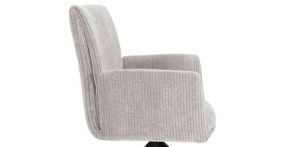 ARMLEHNSTUHL in Cord - Beige/Schwarz, Design, Textil/Metall (65/90/60cm) - Novel