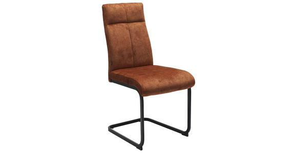 SCHWINGSTUHL in Eisen Webstoff - Rostfarben/Schwarz, Design, Textil/Metall (45/92/62cm) - Novel
