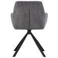 ARMLEHNSTUHL  Stoffauswahl, Sitzfläche 360° drehbar, inklusive Armlehnen Cord  - Dunkelgrau/Schwarz, Design, Textil/Metall (56/83/62cm) - Carryhome