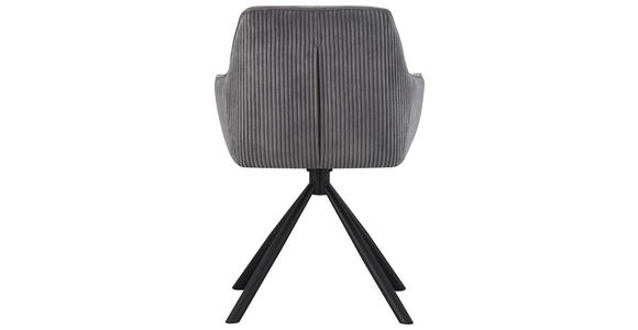 ARMLEHNSTUHL  Stoffauswahl, Sitzfläche 360° drehbar, inklusive Armlehnen Cord  - Dunkelgrau/Schwarz, Design, Textil/Metall (56/83/62cm) - Carryhome