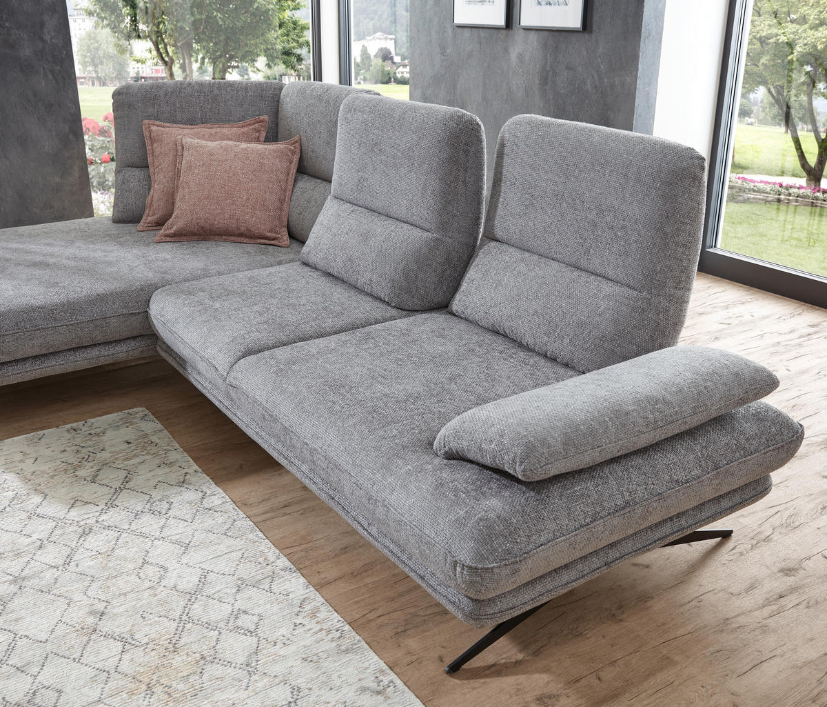 COLȚAR textil gri  - negru/gri, Design, metal/textil (182/309cm) - Stylife