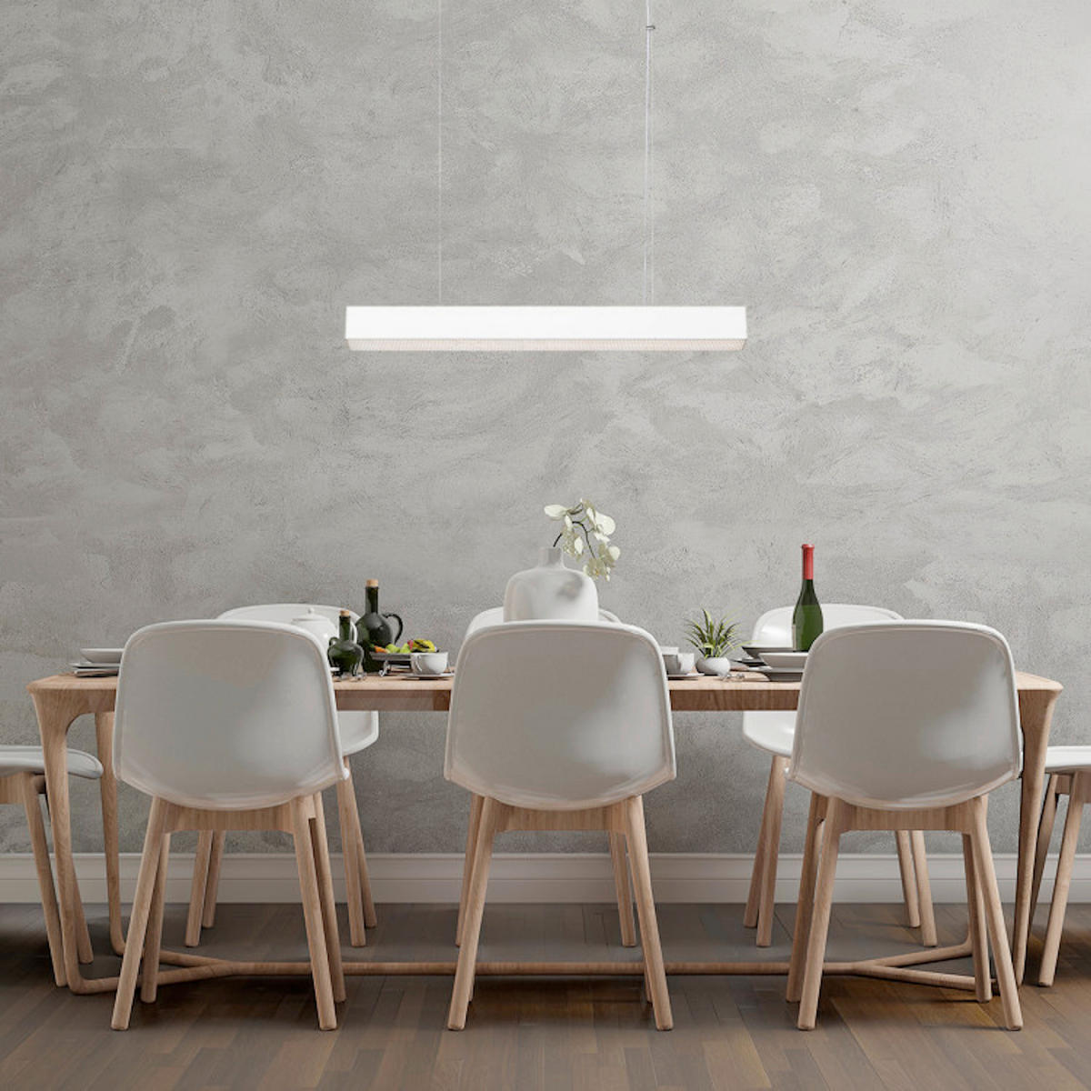 LED-HÄNGELEUCHTE Mira  120/80/6 cm  - Weiß, Design, Metall (120/80/6cm)