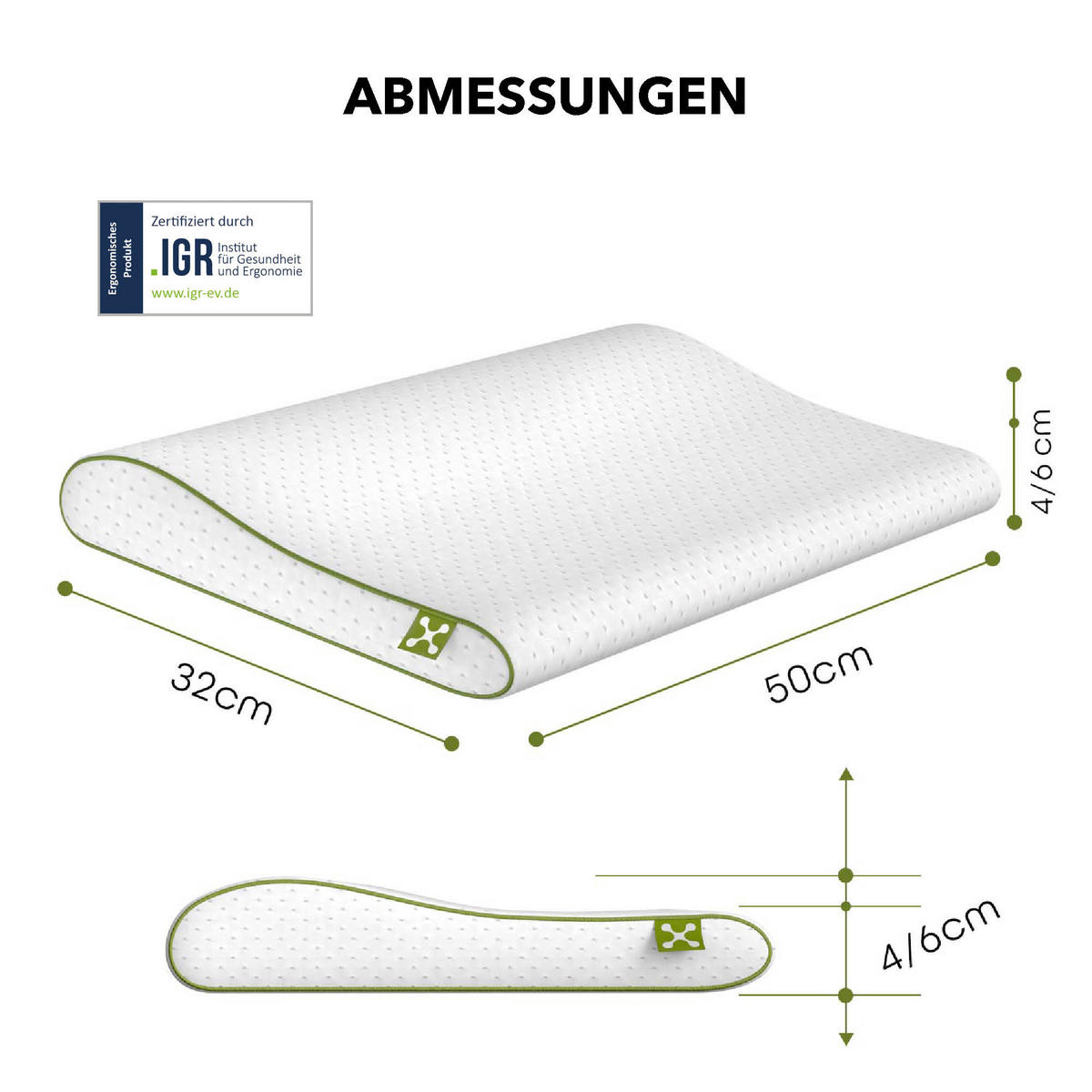 NACKENKISSEN KIDS ERGONOMIC  - Weiß, Basics, Textil (50/6/32cm) - Smartsleep