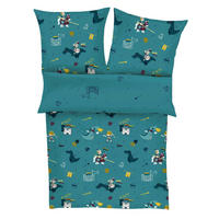 OTROŠKA POSTELJNINA 140/200 cm saten smaragdno zelena  - smaragdno zelena, Konvencionalno, tekstil (140/200cm) - S. Oliver