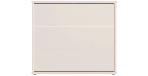 KOMMODE , 95/83/42 cm, 3 Schublade(n)  - Sandfarben/Silberfarben, Trend, Holzwerkstoff/Kunststoff (95/83/42cm) - Carryhome