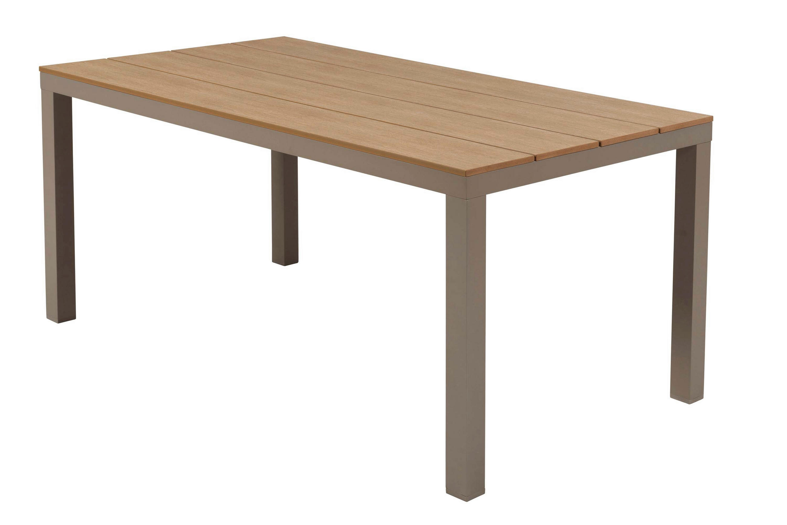 GARTENTISCH Metall, Kunststoff Naturfarben, Champagner rechteckig  - Champagner/Naturfarben, KONVENTIONELL, Kunststoff/Metall (160/90/76cm) - Gardenson