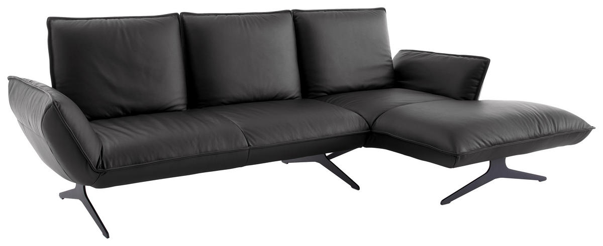 ECKSOFA  in Echtleder Anthrazit  275/167 cm  - Anthrazit/Schwarz, Design, Leder/Metall (275/167cm) - Koinor