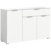 KOMODA, bela  - srebrne barve/črna, Design, kovina/umetna masa (135/86/40cm) - Livetastic