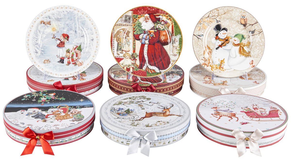 TALÍŘEK NA DORT, keramika, 20 cm - vícebarevná, Lifestyle, keramika (20cm) - X-Mas