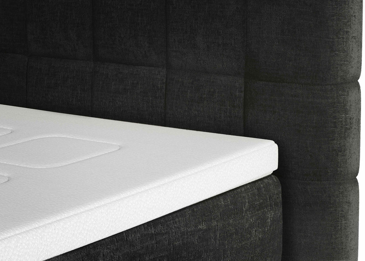 BOXSPRINGBETT 160/200 cm  in Schwarz  - Eichefarben/Schwarz, Design, Holz/Textil (160/200cm) - Esposa