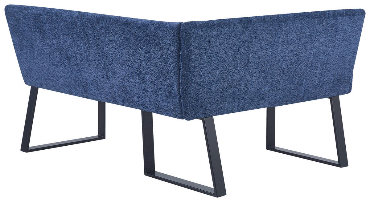 ECKBANK 130/160 cm Leinenoptik Dunkelblau   - Schwarz/Dunkelblau, KONVENTIONELL, Textil/Metall (130/160cm) - MID.YOU