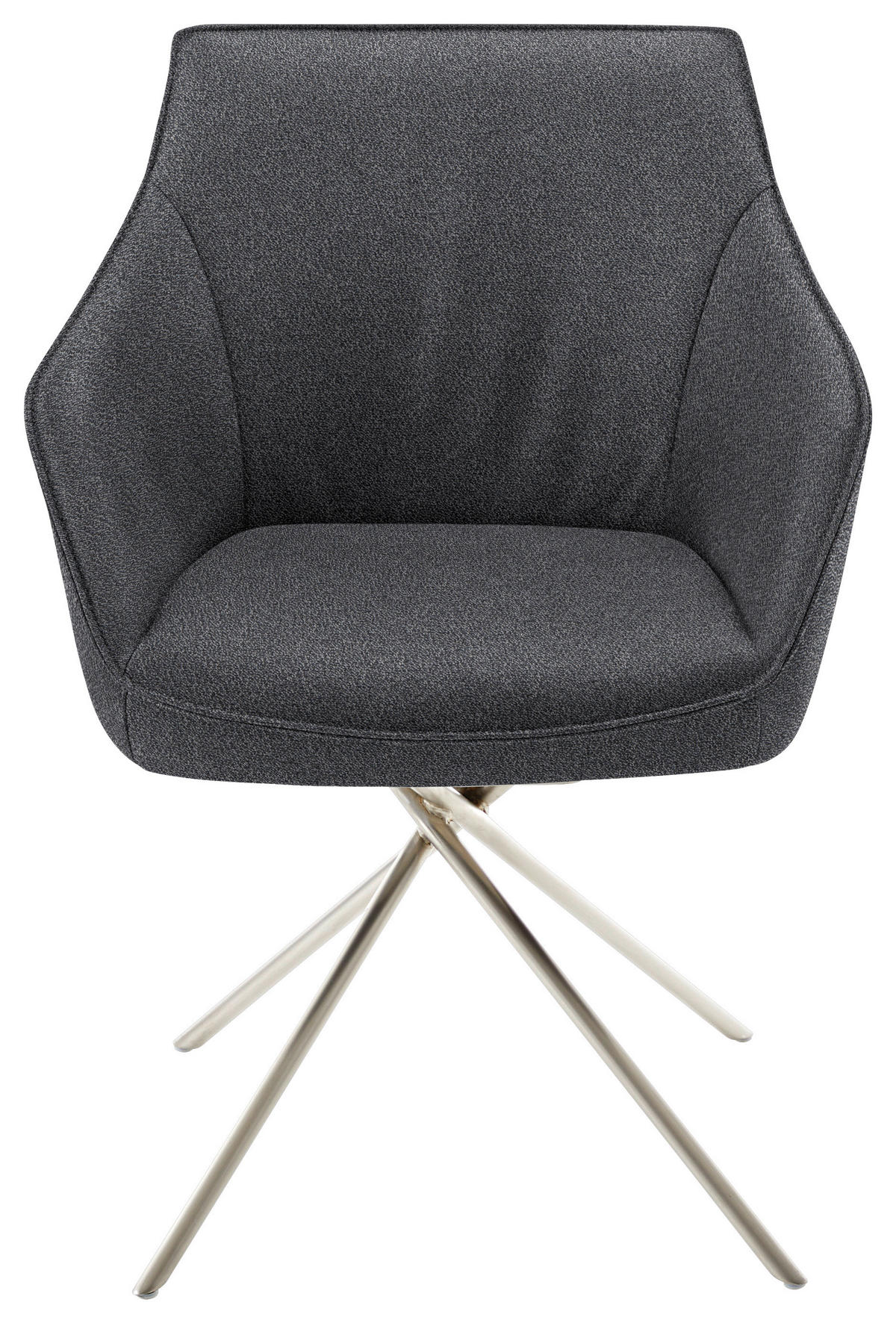 ARMLEHNSTUHL  in Nickel Flachgewebe  - Edelstahlfarben/Grau, Design, Textil/Metall (60/84/67cm) - Koinor