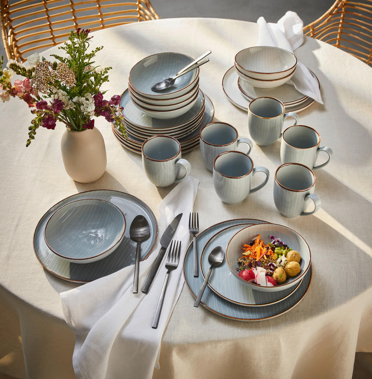 KOMBISERVICE Bergen 24-teilig  - Grau, Design, Keramik - Landscape