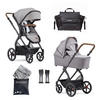KINDERWAGENSET FX4 Life  - Hellgrau/Schwarz, Basics, Textil/Metall (57/129/100cm) - Gesslein
