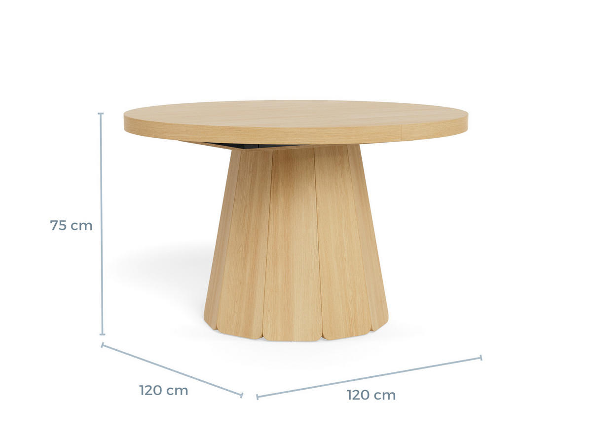 ESSTISCH Nachbildung  Holzwerkstoff ausziehbar Eichefarben  - Eichefarben, KONVENTIONELL, Holzwerkstoff (120/75cm) - MID.YOU