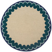WOLLTEPPICH 160/160 cm Wiggle Petrol rund  - Petrol, Basics, Textil (160/160cm) - Flair Rugs
