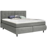 BOXSPRINGBETT 180/200 cm  in Grau  - Schwarz/Grau, KONVENTIONELL, Holz/Textil (180/200cm) - Ti'me