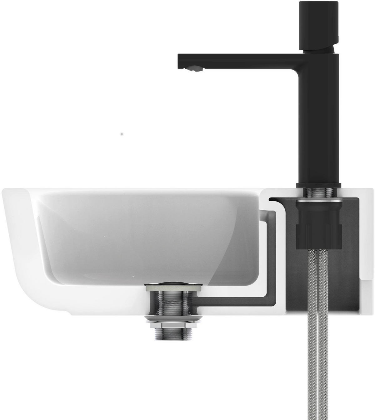 WASCHTISCHARMATUR 4,8/20/17,3 cm  - Schwarz, Basics, Metall (4,8/20/17,3cm) - Schütte