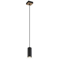 ZÁVĚSNÉ SVÍTIDLO, 9/9/120 cm  - tmavě hnědá/černá, Design, kov/kompozitní dřevo (9/9/120cm) - Globo