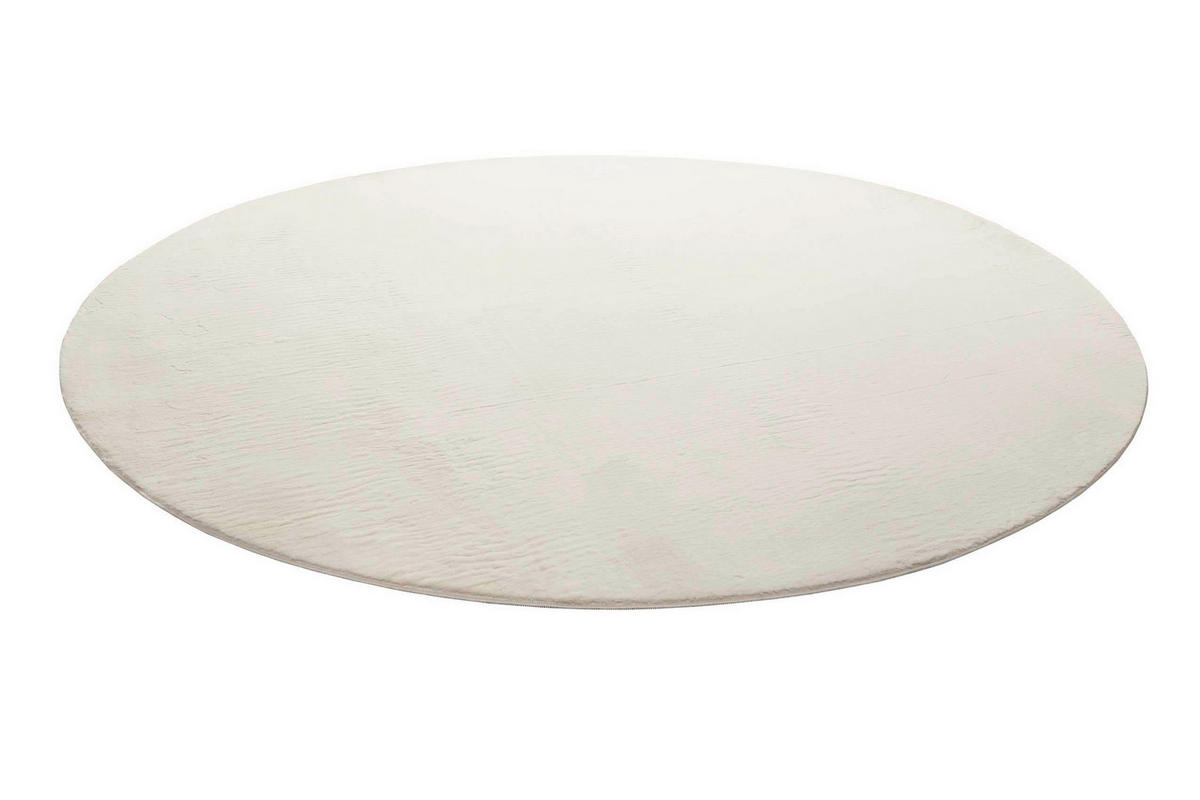 WEBTEPPICH  Wohnzimmer 80 cm Villa Rosso Creme rund  - Creme, Basics, Textil (80cm)