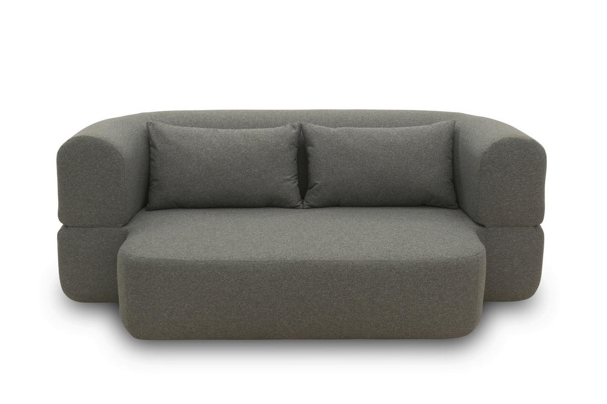 SCHLAFSOFA in Webstoff Dunkelgrau  - Dunkelgrau/Schwarz, Design, Kunststoff/Textil (208/78/115cm) - MID.YOU