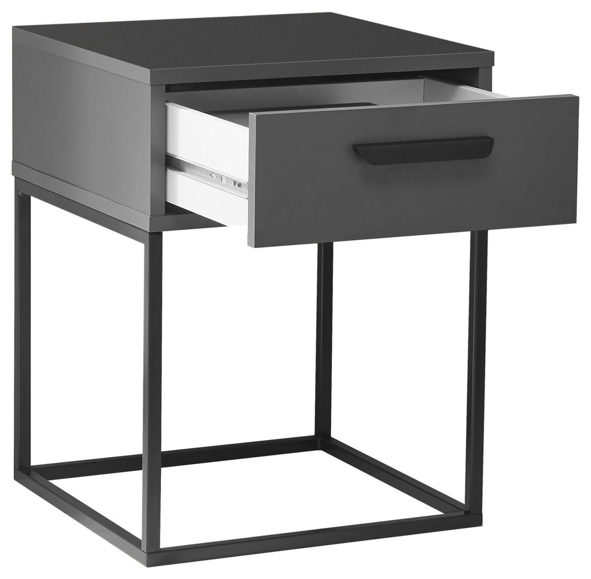 NACHTTISCH 40/52/38,5 cm  in Graphitfarben, Schwarz  - Schwarz/Graphitfarben, Modern, Holzwerkstoff/Kunststoff (40/52/38,5cm) - Livetastic