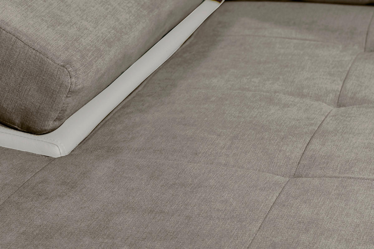 ECKSOFA in Flachgewebe Weiß, Hellbraun  175/271 cm  - Hellbraun/Weiß, Design, Kunststoff/Textil (175/271cm) - Xora