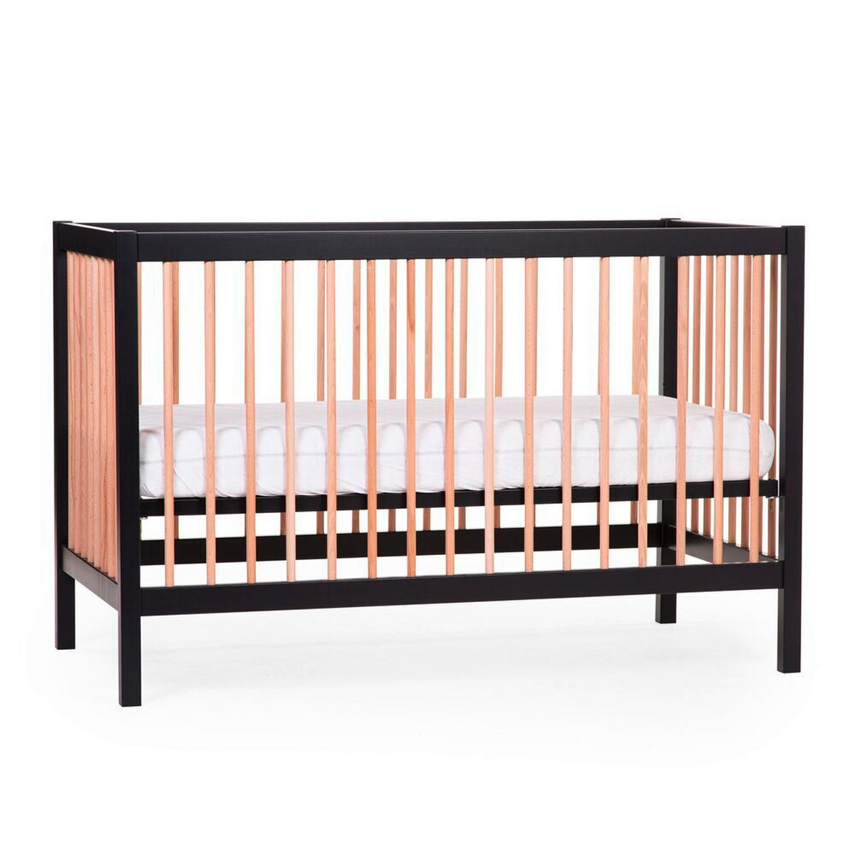 GITTERBETT 2023  - Schwarz/Baltimorefarben, Basics, Holz (122/74/120cm) - Childhome