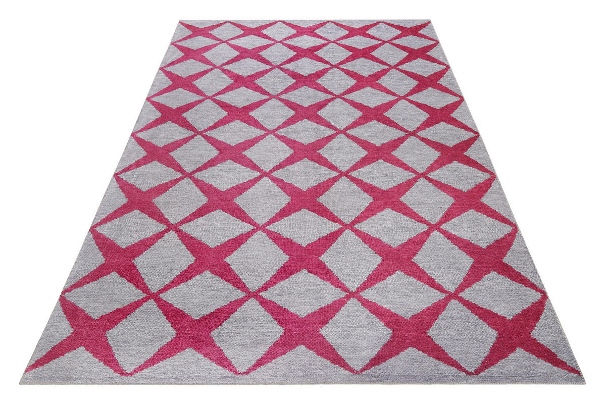 FLACHWEBETEPPICH 80/150 cm Caledon Bordeaux, Sandfarben  - Sandfarben/Bordeaux, KONVENTIONELL, Textil (80/150cm) - Esprit