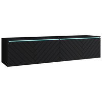 LOWBOARD D140 140/30/33 cm  stehend, hängend, Beleuchtung  - Schwarz/Grau, Basics, Holzwerkstoff/Kunststoff (140/30/33cm) - P & B