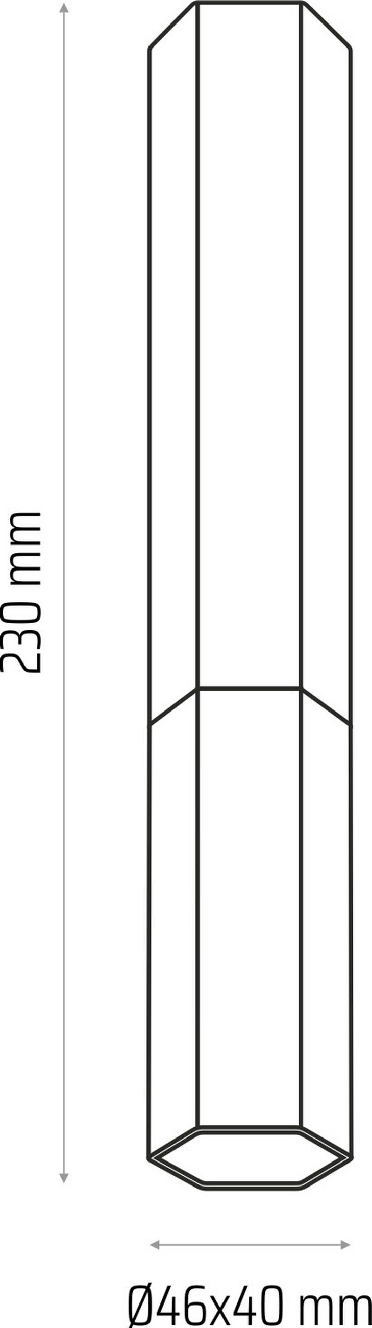 DECKENSTRAHLER Hex Spot 4,6/23 cm   - Grau, Design, Glas/Holz (4,6/23cm)
