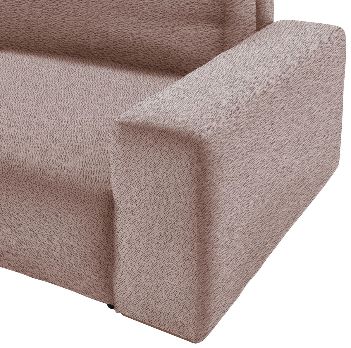 SCHLAFSOFA in Flachgewebe Altrosa  - Buchefarben/Schwarz, Konventionell, Holz/Kunststoff (255/86/123cm) - Livetastic
