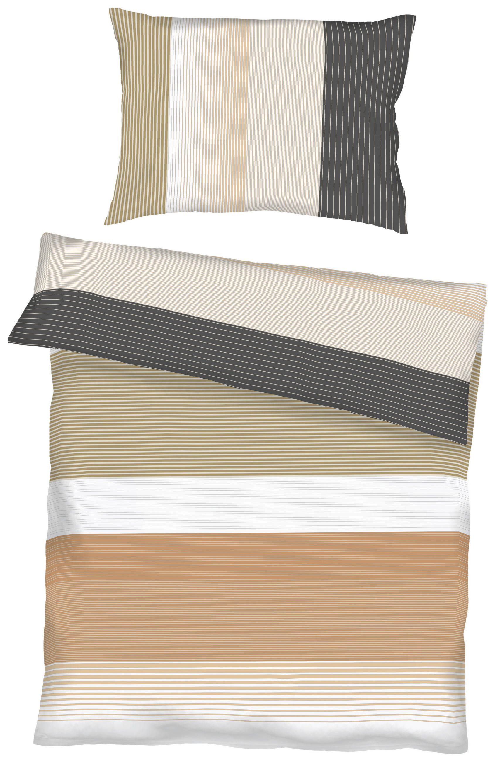 BETTWÄSCHE Progress Makosatin 140/200 cm  - Dunkelgelb, Design, Textil (140/200cm) - Kaeppel