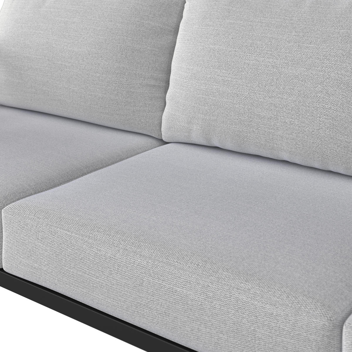 LOUNGESOFA  - Schwarz/Naturfarben, MODERN, Holz/Textil (185/67,5/63,5cm) - Ambia Garden