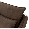 ECKSOFA in Flachgewebe Braun  - Schwarz/Braun, Design, Textil/Metall (338/165cm) - Hom`in