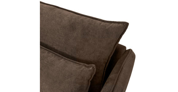 ECKSOFA in Flachgewebe Braun  - Schwarz/Braun, Design, Textil/Metall (338/165cm) - Hom`in