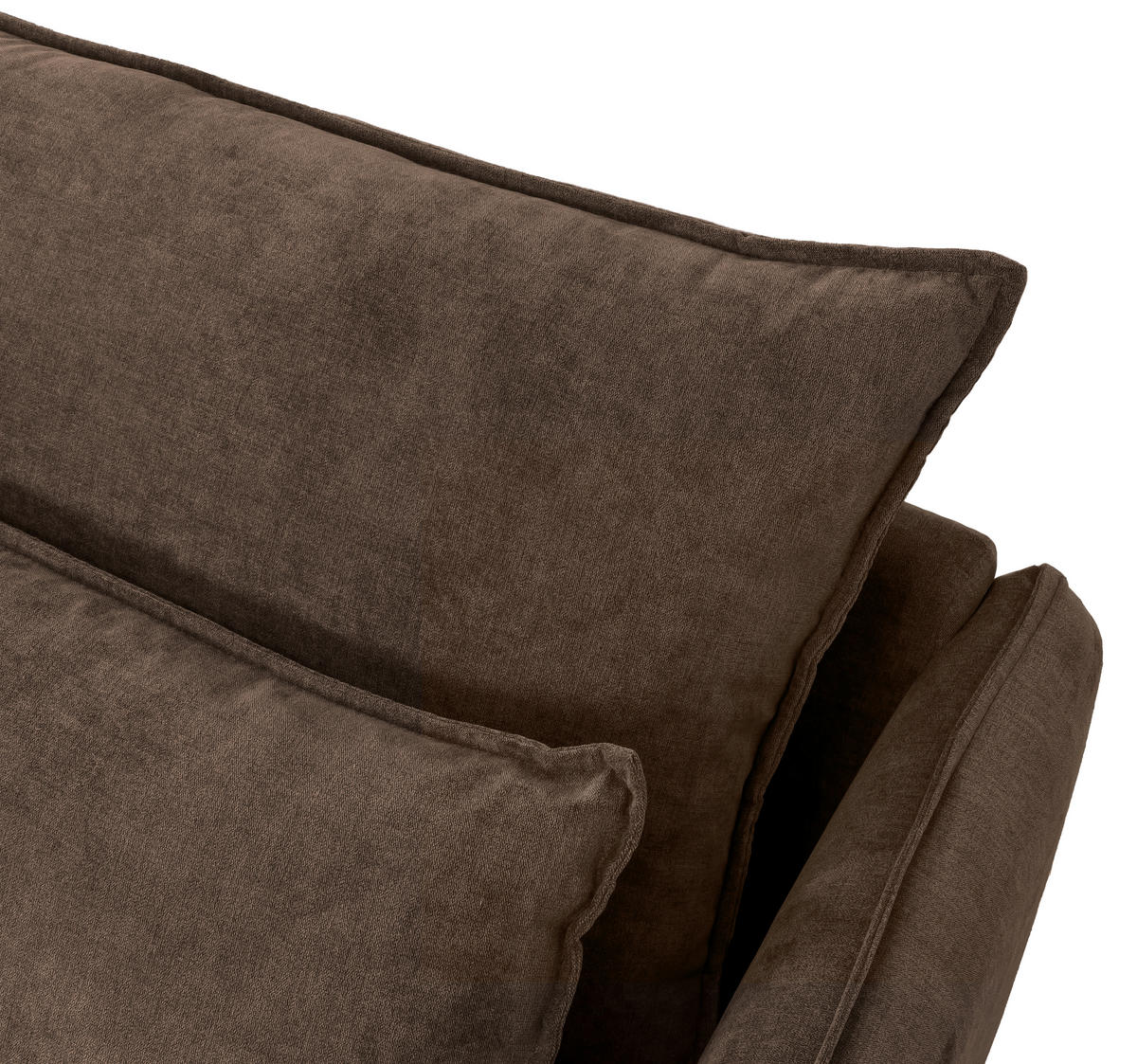 ECKSOFA SKYE Braun Flachgewebe  - Schwarz/Braun, Design, Textil/Metall (338/165cm) - Livetastic
