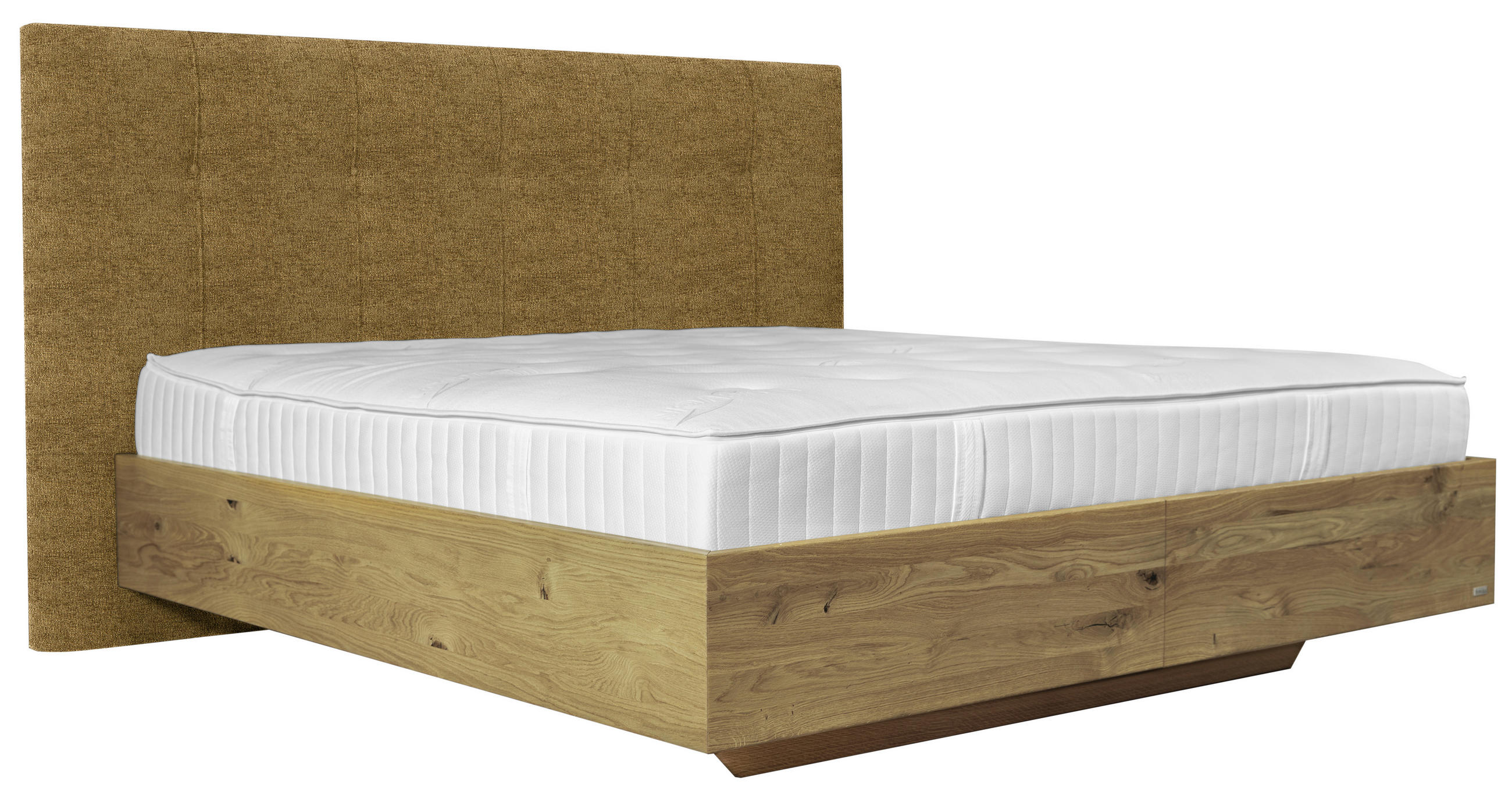 BOXSPRINGBETT 180/200 cm  in Goldfarben, Wildeiche  - Wildeiche/Goldfarben, Natur, Holz/Textil (180/200cm) - Valnatura