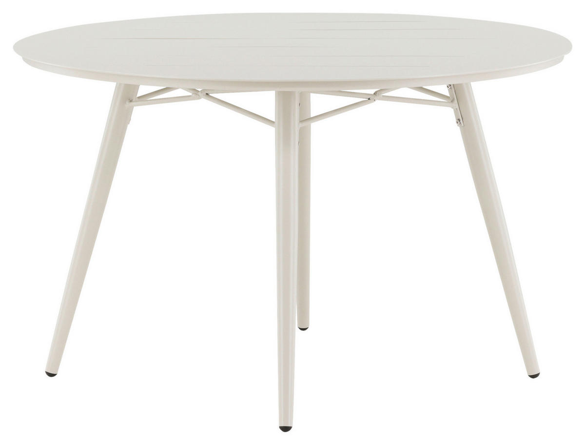 UTEBORD metall rund  - beige, Klassisk, metall (120/120/75cm) - Gardenson