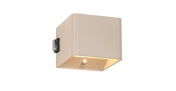 AKKU-WANDLEUCHTE - Sandfarben, Basics, Kunststoff/Metall (10,1/8,05/10,28cm) - Novel