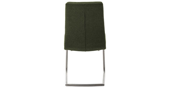 SCHWINGSTUHL in Edelstahl Webstoff - Edelstahlfarben/Olivgrün, Design, Textil/Metall (47/90/64cm) - Dieter Knoll