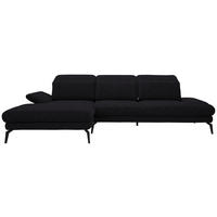 ECKSOFA in Webstoff Schwarz  - Schwarz, Design, Textil/Metall (180/289cm) - Stylife