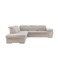ECKSOFA in Cord Beige  - Chromfarben/Beige, Design, Textil/Metall (228/283cm) - Livetastic