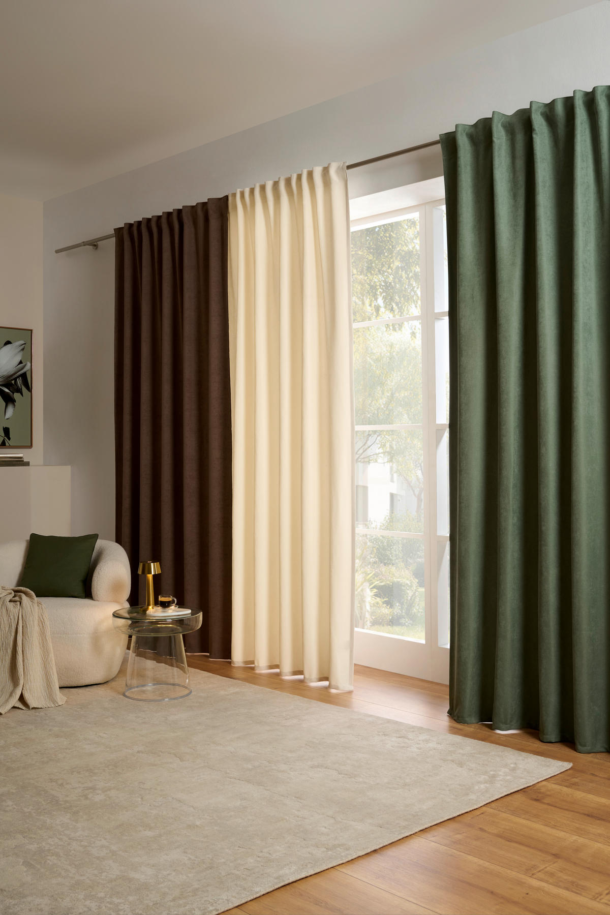 HOTOVÝ ZÁVĚS, neprůsvitné, 140/245 cm - šalvějově zelená, Konvenční, textil (140/245cm) - Esposa