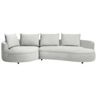 BIGSOFA in Chenille Ecru  - Ecru/Schwarz, Design, Kunststoff/Textil (154/82/322cm) - home24