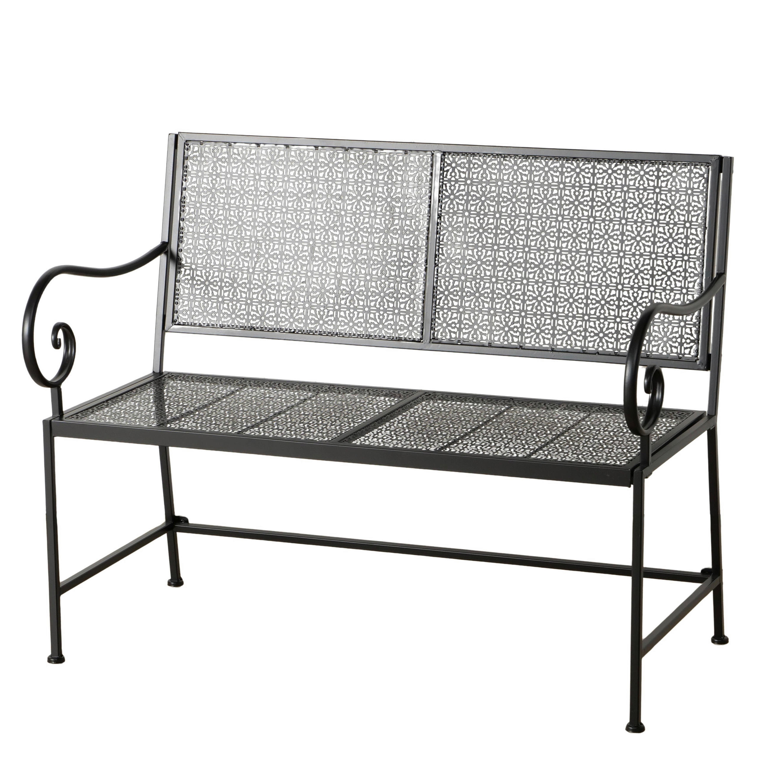 GARTENBANK Schwarz  - Schwarz, Basics, Metall (60/112/89cm)