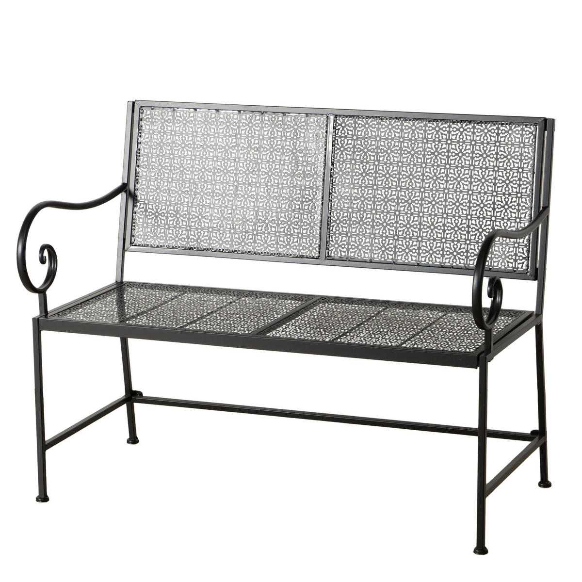 GARTENBANK Schwarz  - Schwarz, Basics, Metall (60/112/89cm)