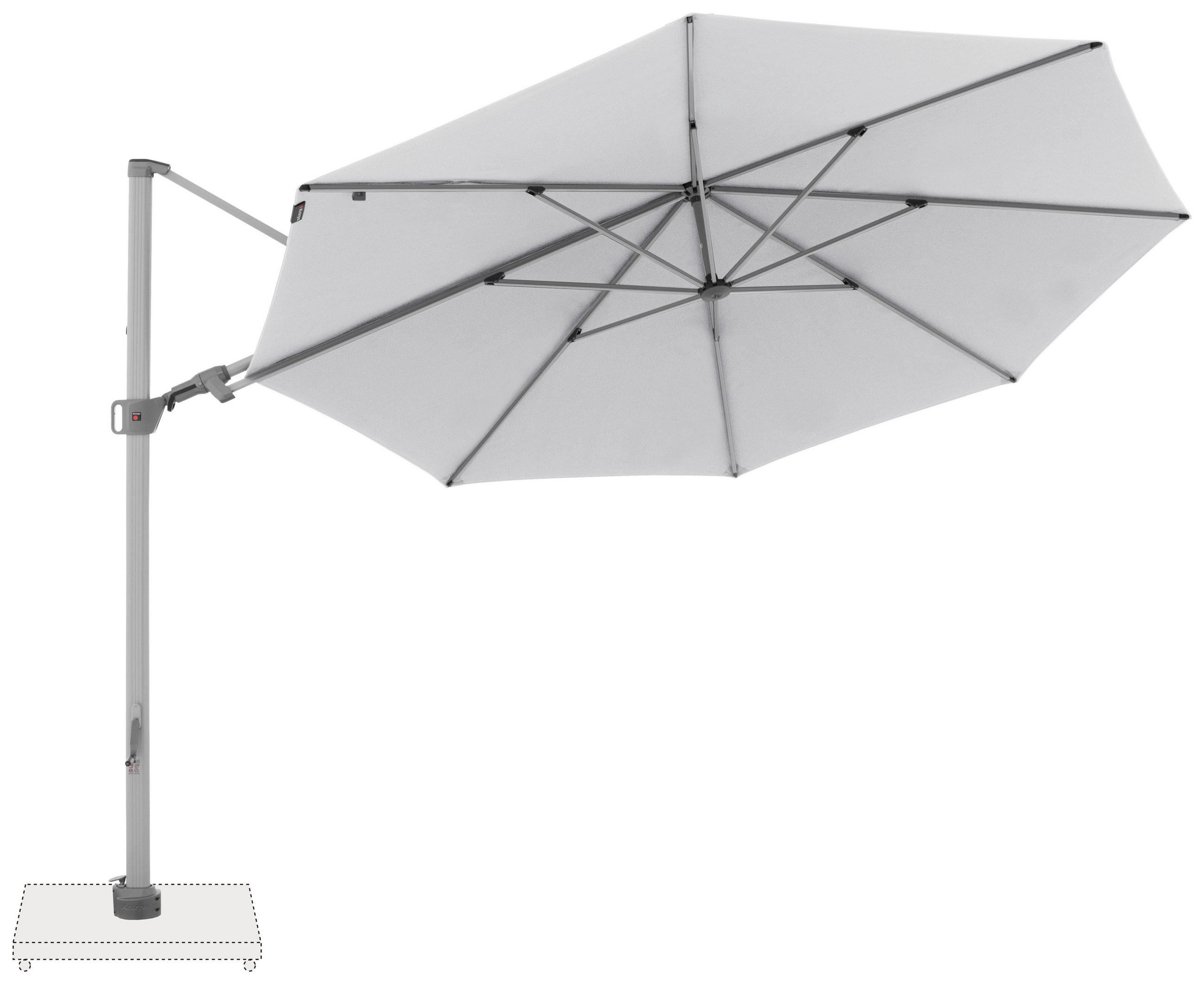 AMPELSCHIRM 340 cm Hellgrau  - Silberfarben/Hellgrau, Basics, Textil/Metall (340/340cm) - KNIRPS