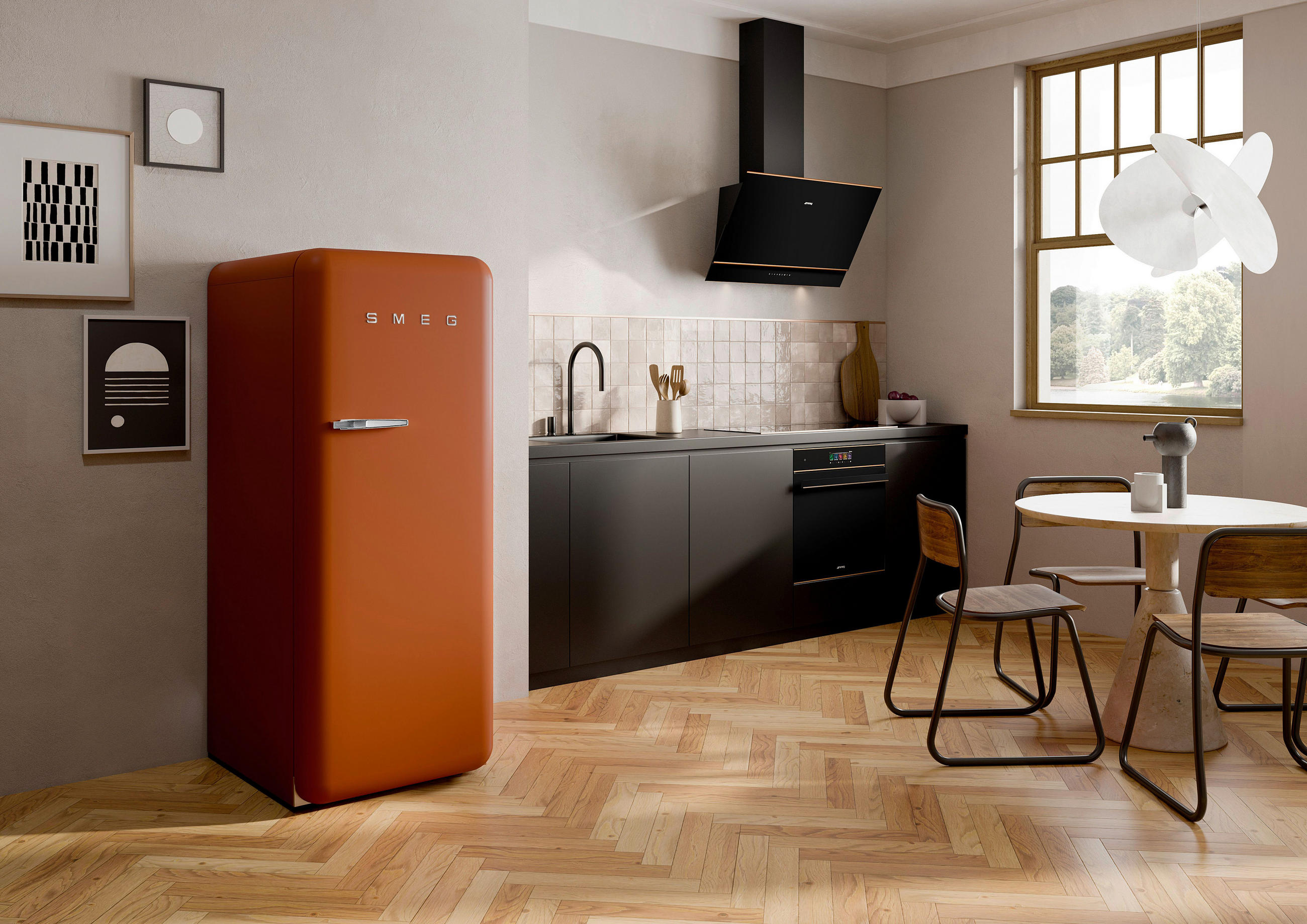 KÜHLSCHRANK 60,1/150/78,8 cm FAB28RDRU5  - Braun, Basics, Glas/Metall (60,1/150/78,8cm) - SMEG