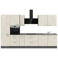 KÜCHENLEERBLOCK 360 cm   in Weiß, Schieferfarben  - Schieferfarben/Edelstahlfarben, MODERN, Holzwerkstoff/Metall (360cm) - Nobilia